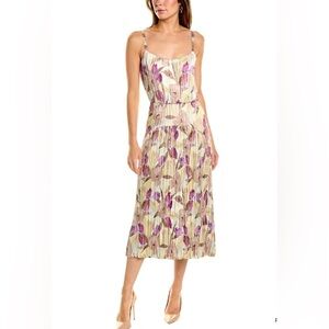 Vince Nouveau Magnolia Crushed Cami Midi Dress